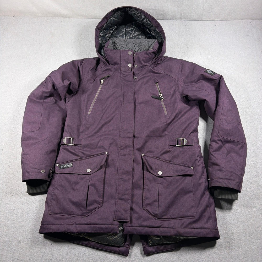 Columbia 550TD Omni Heat Down Parka Women Large Regular Fit Purple Coat Gorpcore